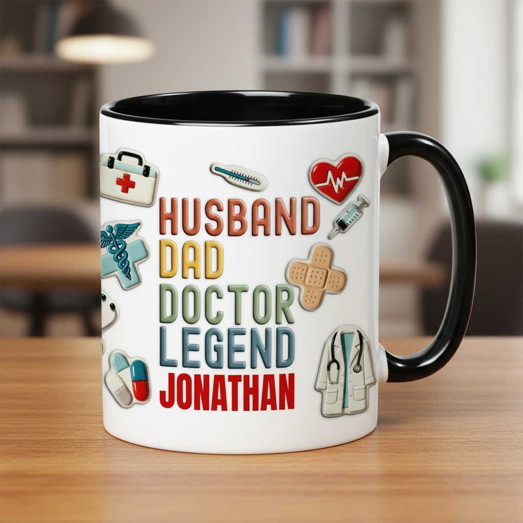Personalized Doctor Dad Mug – Husband Dad Doctor Legend Custom Name Coffee Mug