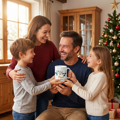 Personalized Papa Mug with Name – Father’s Day Gift Coffee Cup for Dad, Custom Name Mug for Papa, Birthday Gift for Father
