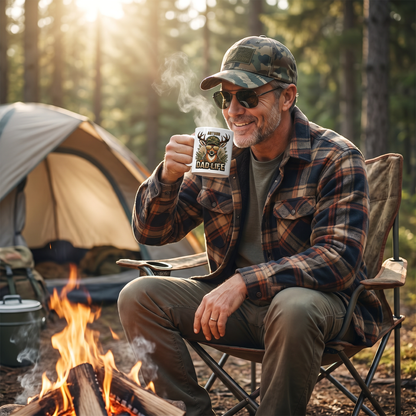 Personalized Dad Life Mug – Custom Name Deer Coffee Mug for Father