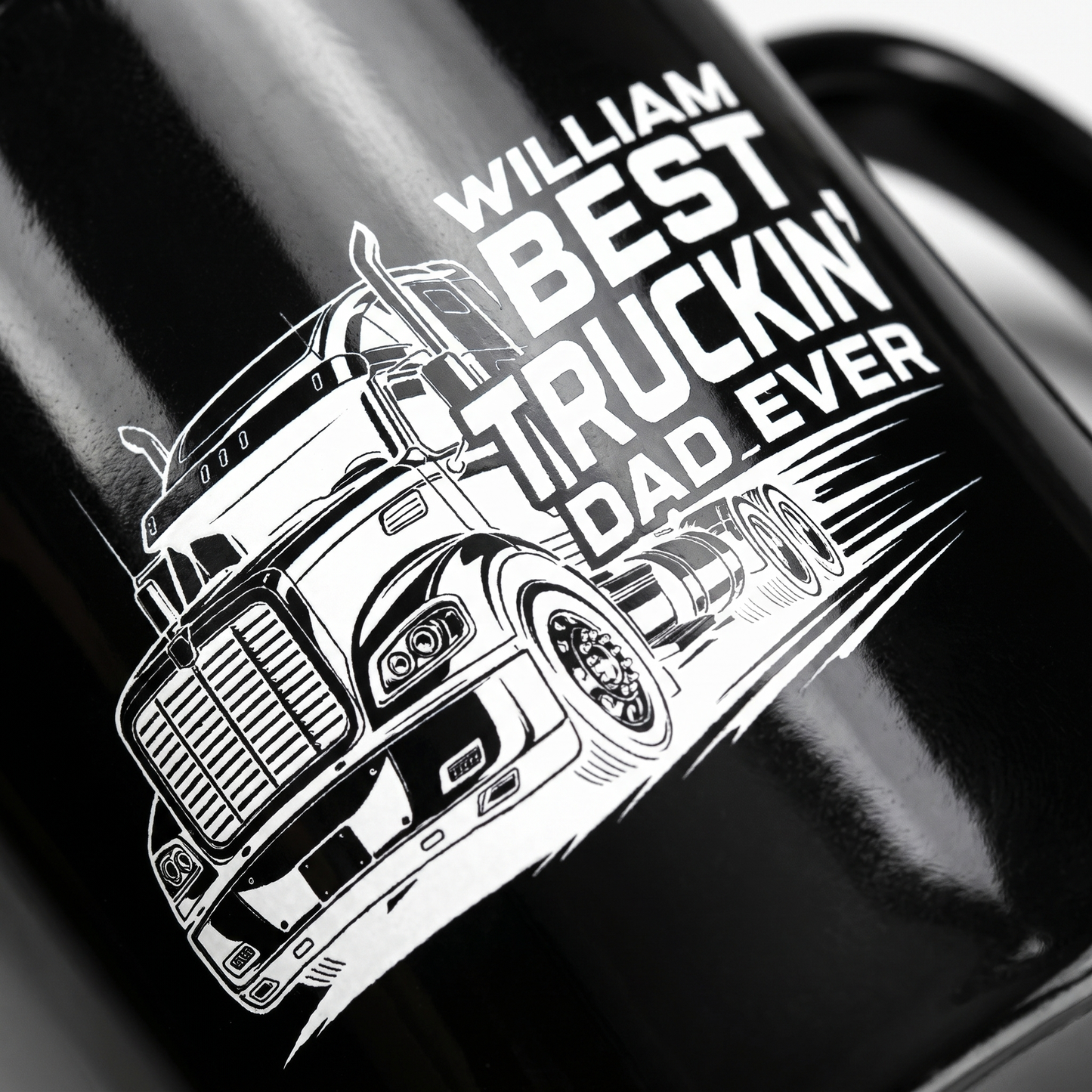 Custom Name Best Truckin’ Dad Ever Mug – Personalized Truck Driver Gift for Dad