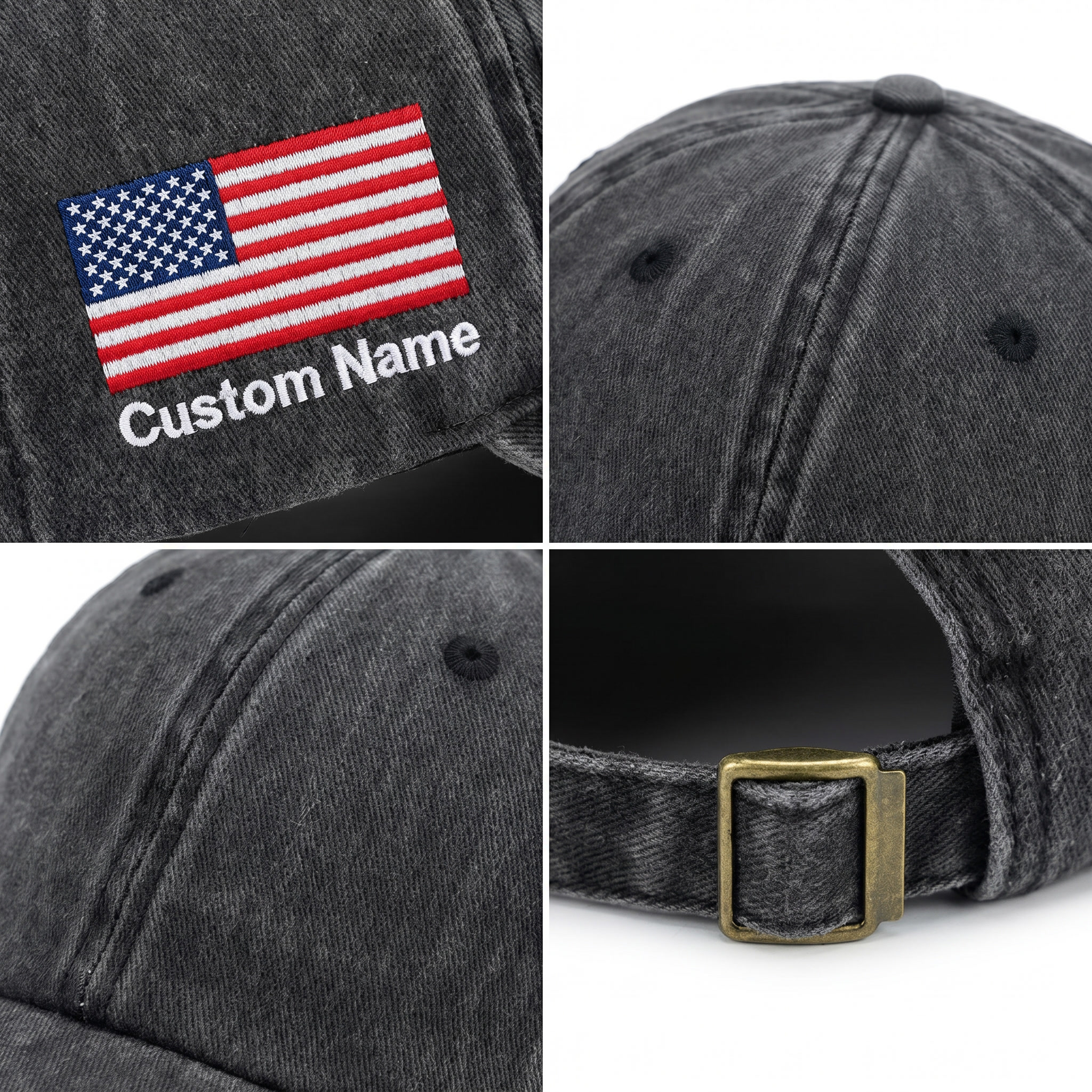 America 250 Years Strong – Patriotic Gift for America’s 250th Anniversary for Americans – Personalized Washed Denim Baseball Cap