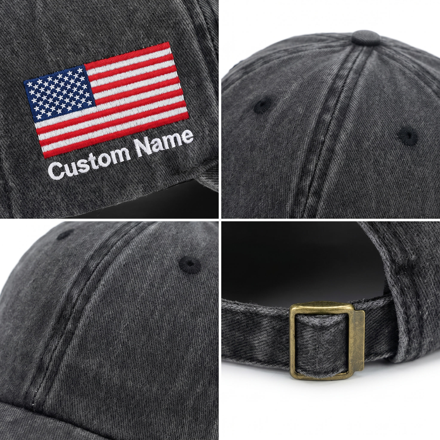America 250 Years Strong – Patriotic Gift for America’s 250th Anniversary for Americans – Personalized Washed Denim Baseball Cap