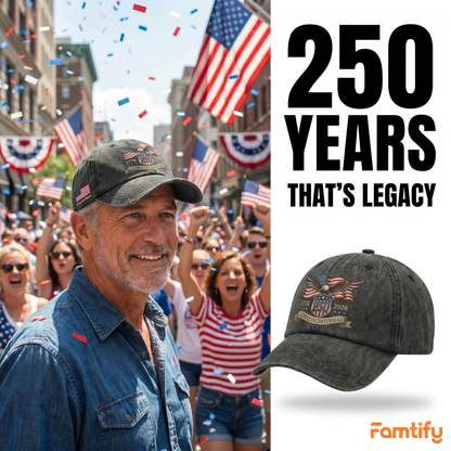 Proud Since 1776 – Independence Day & 250th Anniversary Gift for Americans – Personalized Washed Denim Baseball Cap