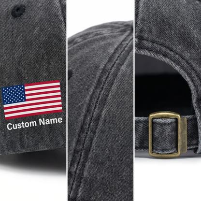 July 4th, 2026 – 250th Anniversary Independence Day Gift for Americans – Personalized Washed Denim Baseball Cap