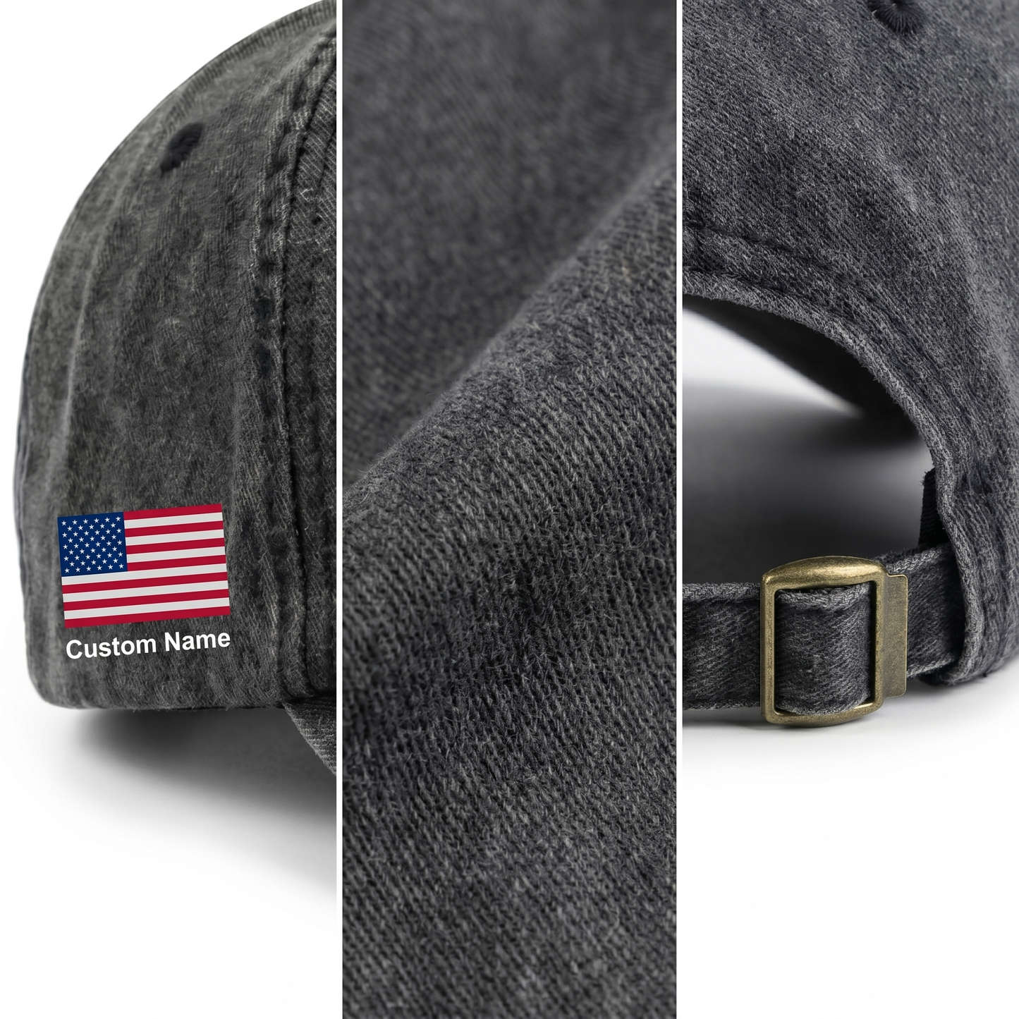America 250th Anniversary 1776-2026 Embroidered Baseball Cap – Custom Name Patriotic USA Washed Denim Hat