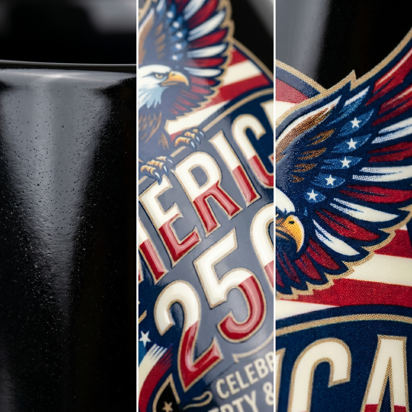 America 250 Celebrating Liberty & Freedom Personalized Black Mug – Custom Name Patriotic Eagle Mug