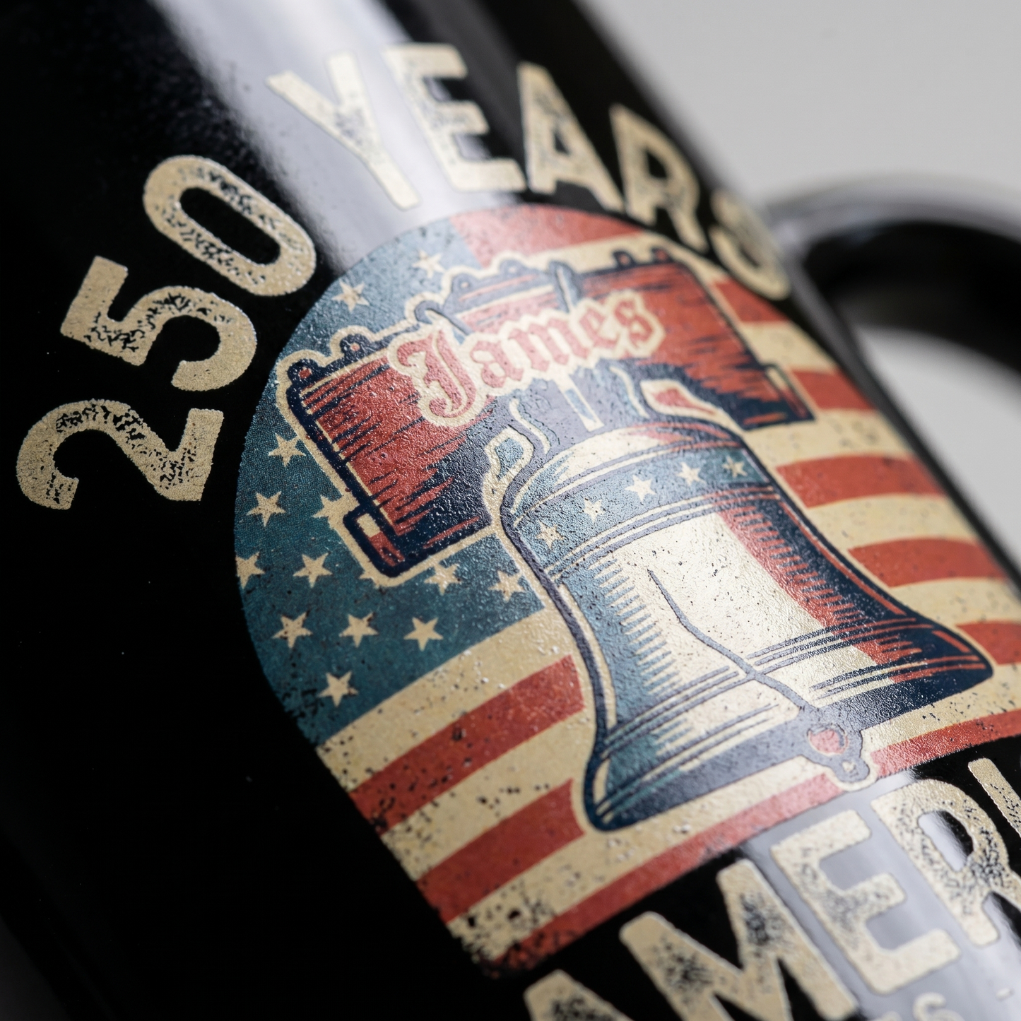 America 250 Liberty Bell Personalized Black Mug – USA 1776-2026 250 Years Patriotic Mug