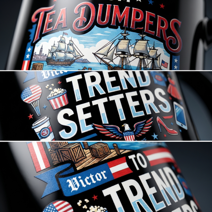 From Tea Dumpers to Trend Setters 250th Anniversary USA Black Mug – Personalized America 1776-2026 Mug