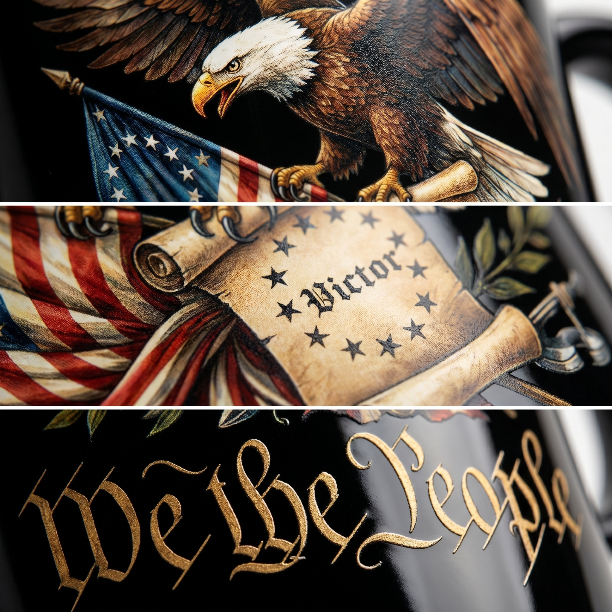 We The People 1776 Patriotic Eagle Black Mug – Personalized American Flag Freedom Mug