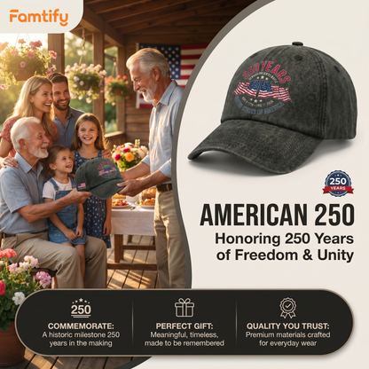 USA Semiquincentennial 250 Years Denim Cap 2026 – Personalized Independence Day Gift
