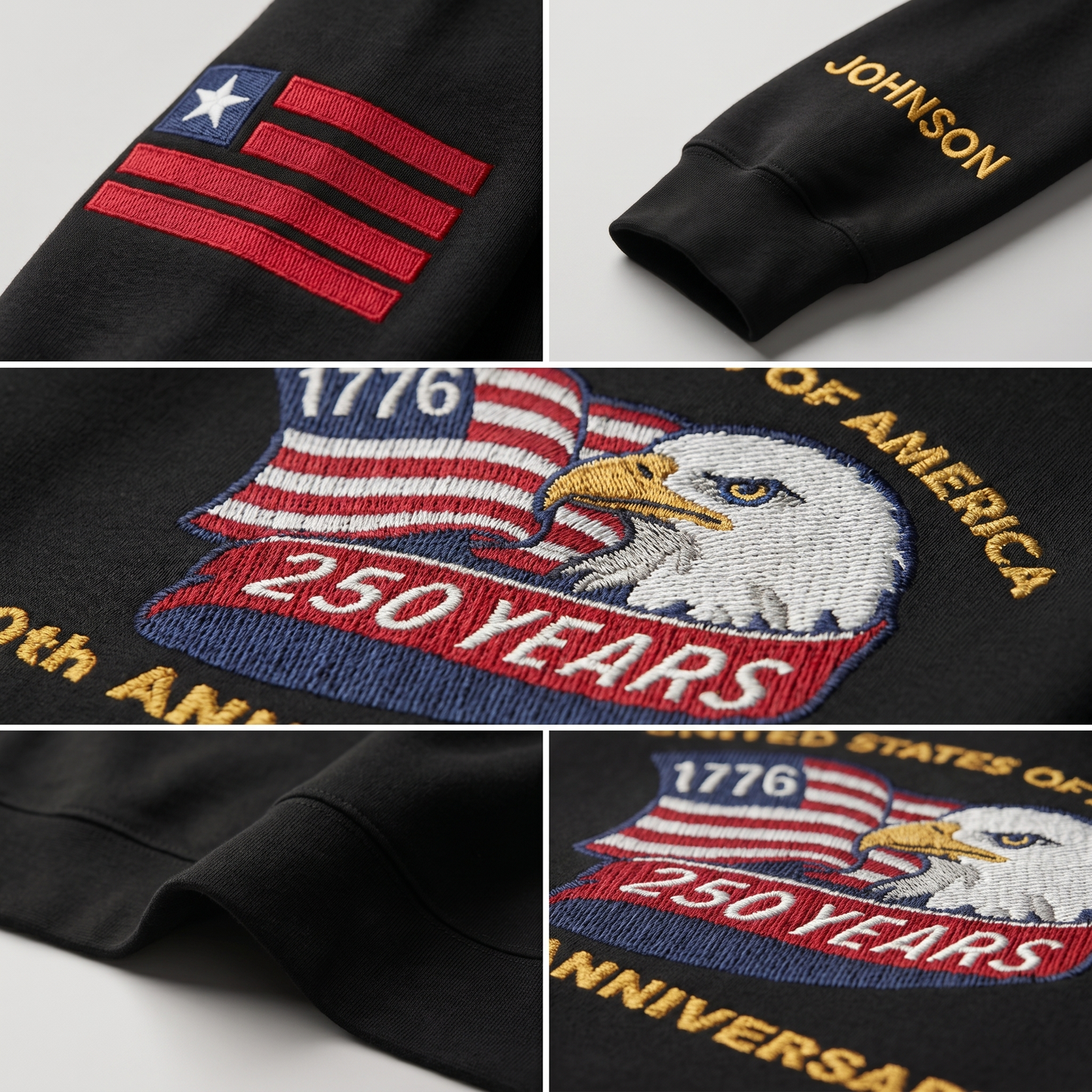 USA 250th Anniversary Eagle Crest - Personalized Veteran Pride Sweatshirt - 1776–2026 Patriotic Gift