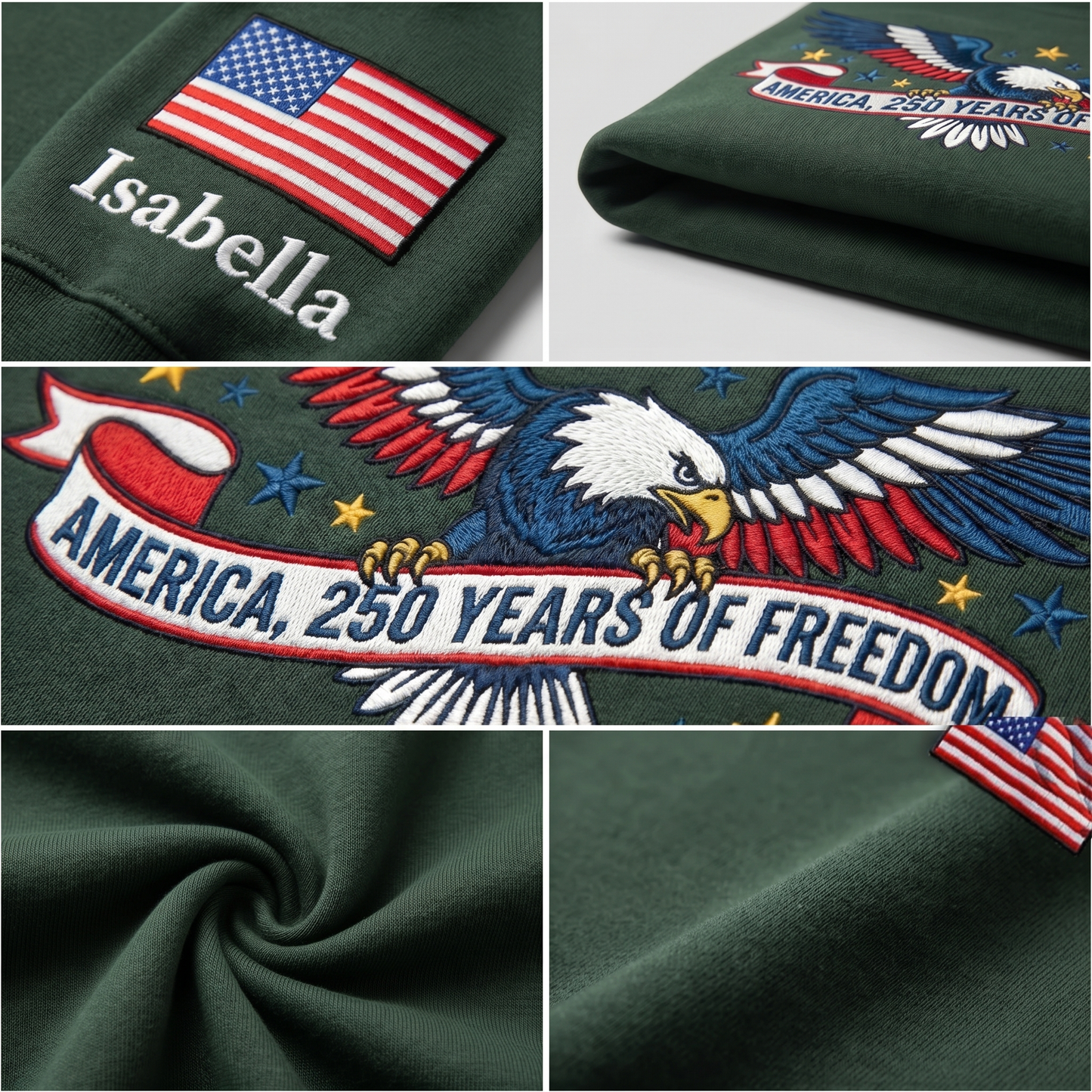 1776–2026 USA Anniversary Hoodie - Custom Name Eagle Sweatshirt - American Pride Keepsake