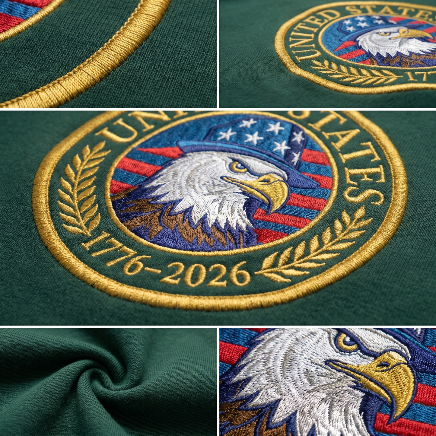 United States 250 Years Strong - Patriotic 4th of July Embroidered Sweatshirt (1776-2026)