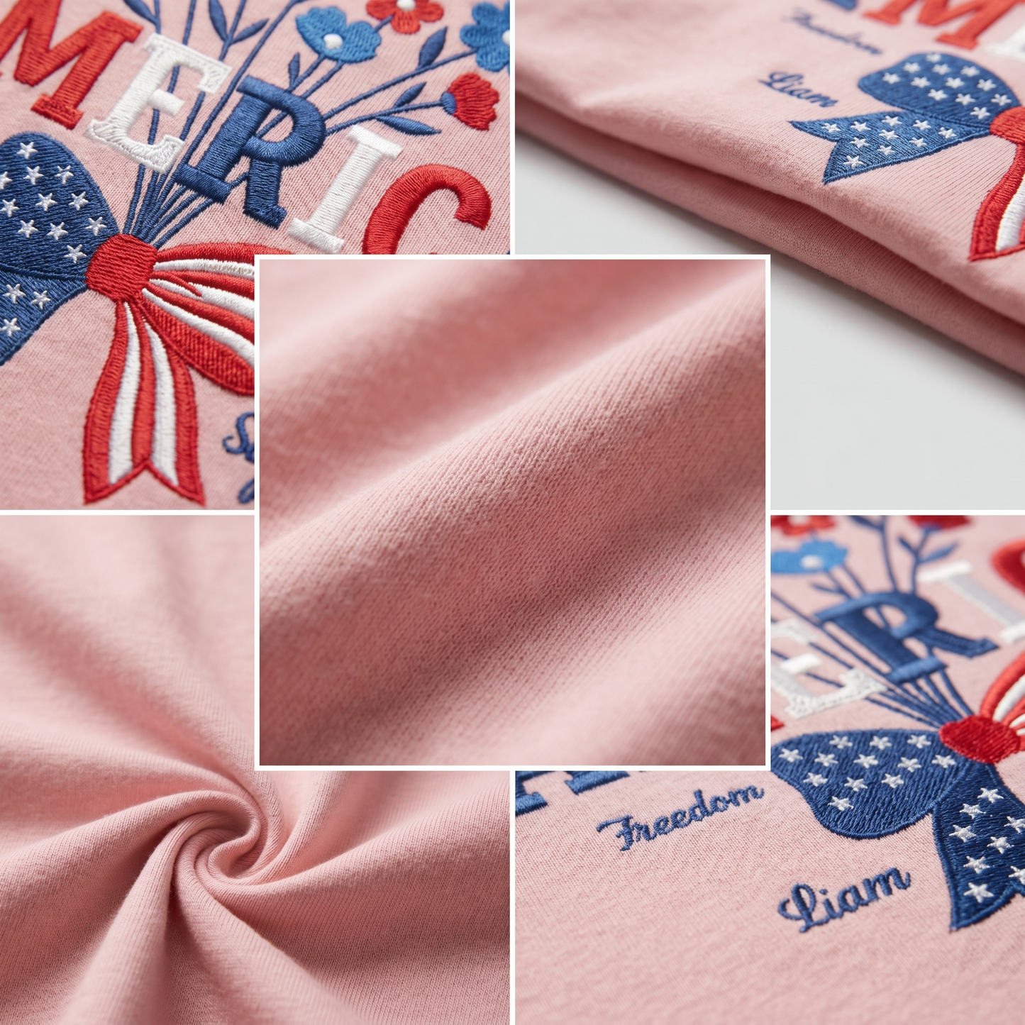 USA 250 Years Strong Floral T-Shirt - Embroidered Independence Day Tee (1776-2026)
