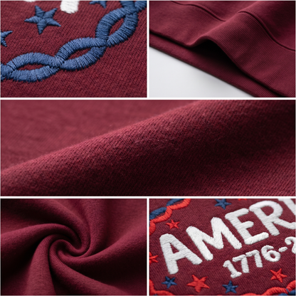 American Semiquincentennial 250 Sweatshirt – Embroidered Independence Day Apparel