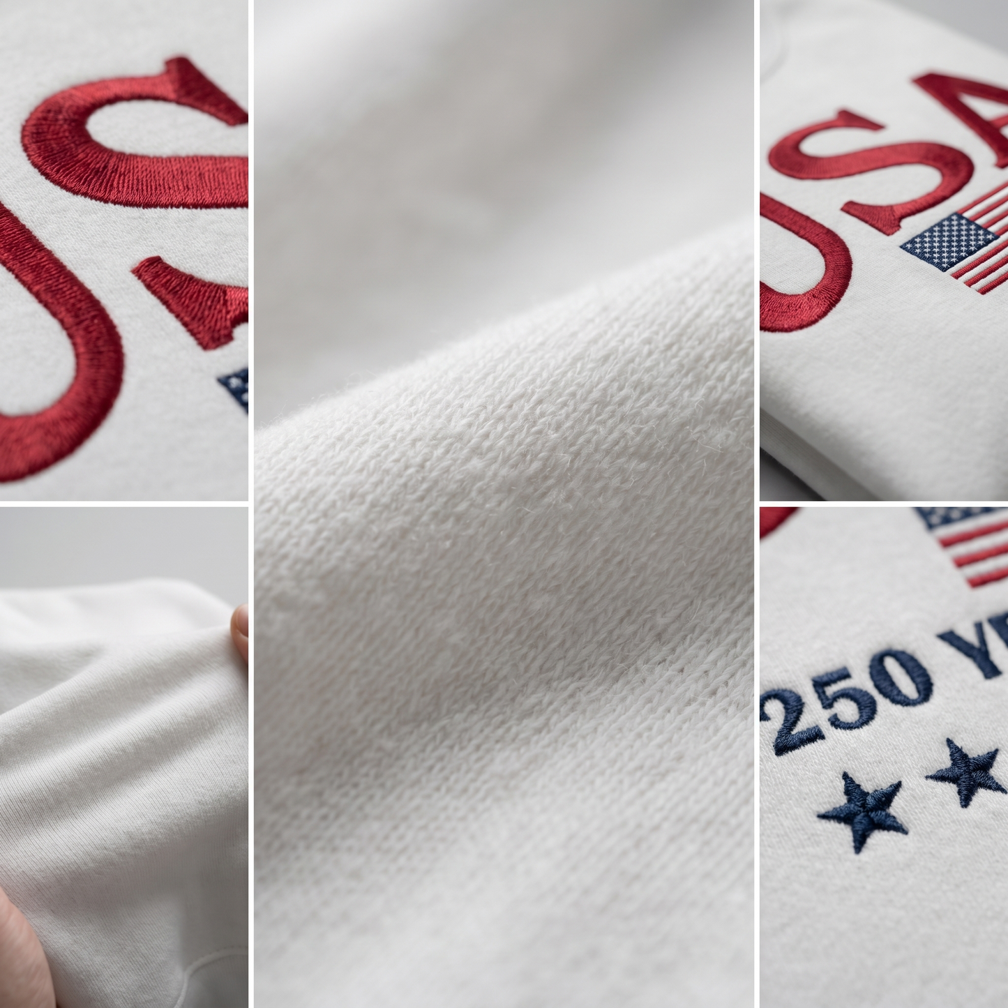 USA 250th Anniversary Embroidered Sweatshirt - Celebrate Freedom Patriotic Gift