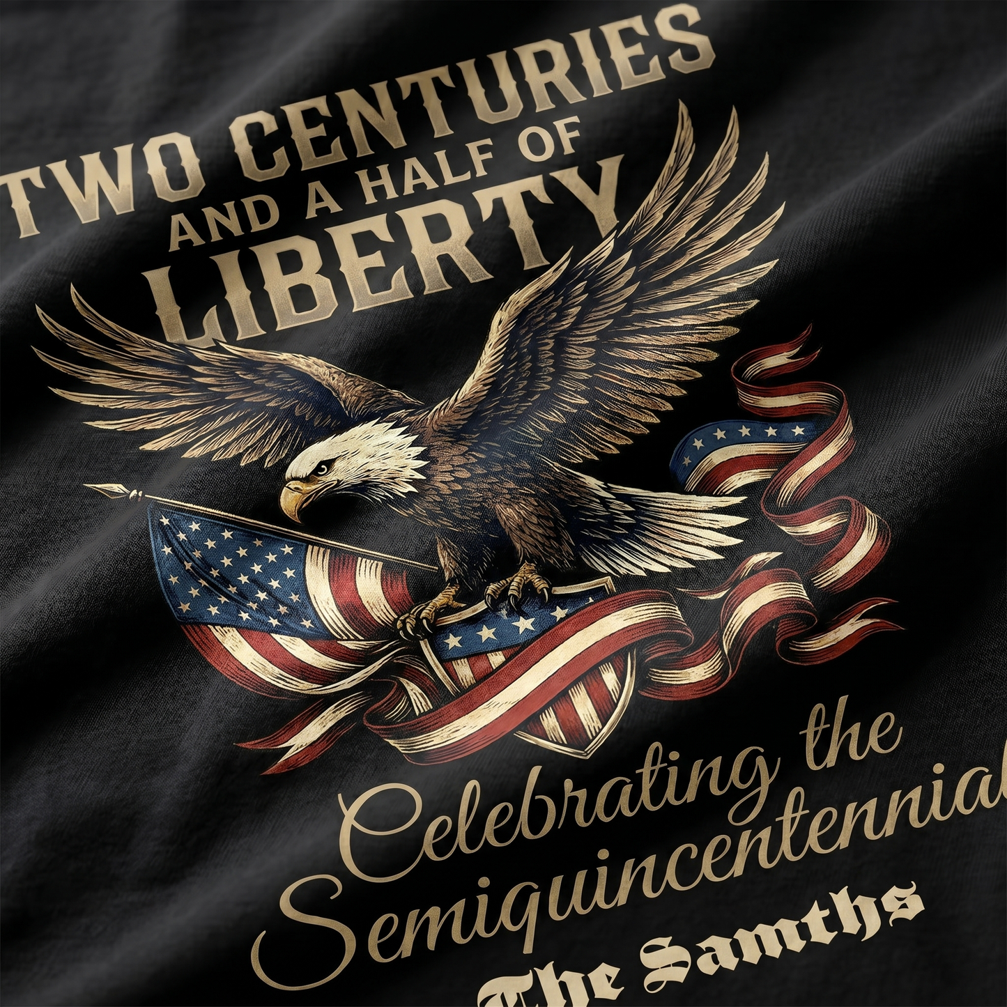 250 Years Of Freedom USA Eagle Shirt Two Centuries And A Half Of Liberty Patriotic Back Tee
