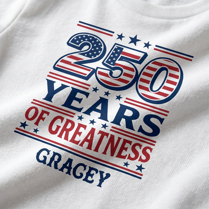 250 Years of Greatness USA Flag Patriotic 1776-2026 Anniversary Shirt