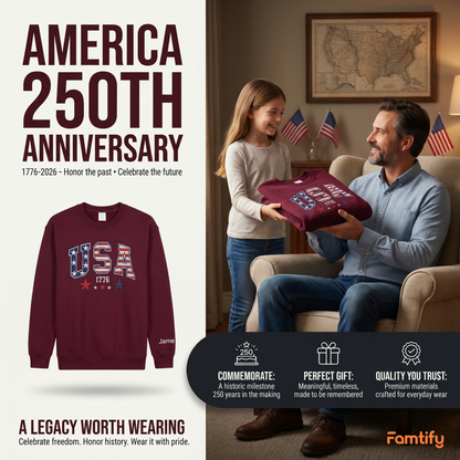 America 250th Anniversary 1776-2026 Embroidered Sweatshirt