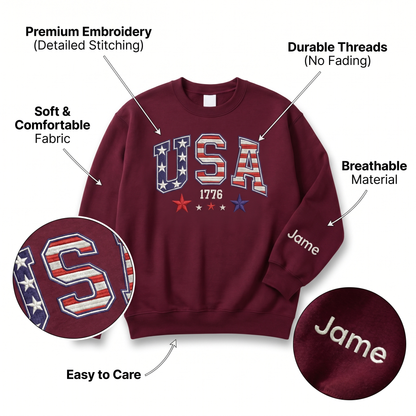 America 250th Anniversary 1776-2026 Embroidered Sweatshirt