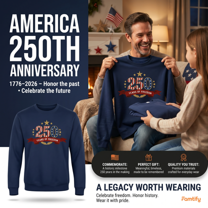 Liberty & Freedom 250 Years - Embroidered Eagle Sweater