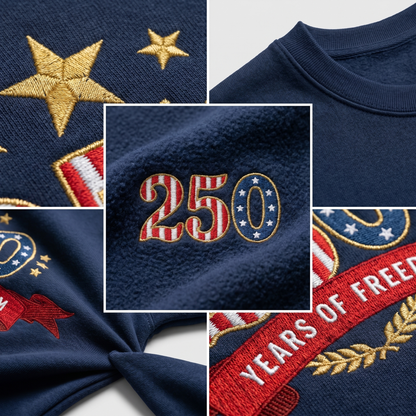 Liberty & Freedom 250 Years - Embroidered Eagle Sweater
