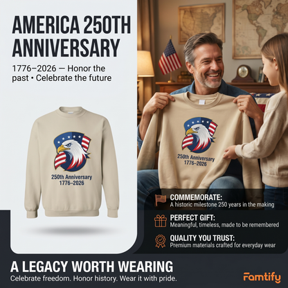 USA 250th Anniversary 1776-2026 - Embroidered Liberty Bell Sweatshirt