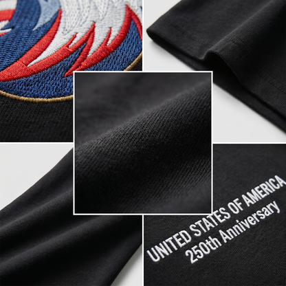 USA 250th Anniversary 1776-2026 - Embroidered Liberty Bell T-Shirt