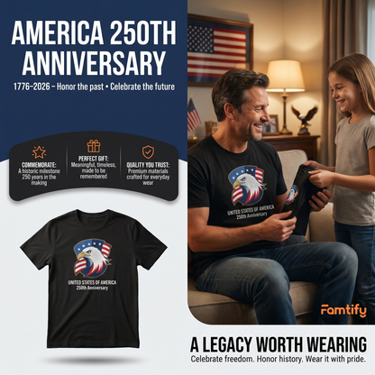 USA 250th Anniversary 1776-2026 - Embroidered Liberty Bell T-Shirt
