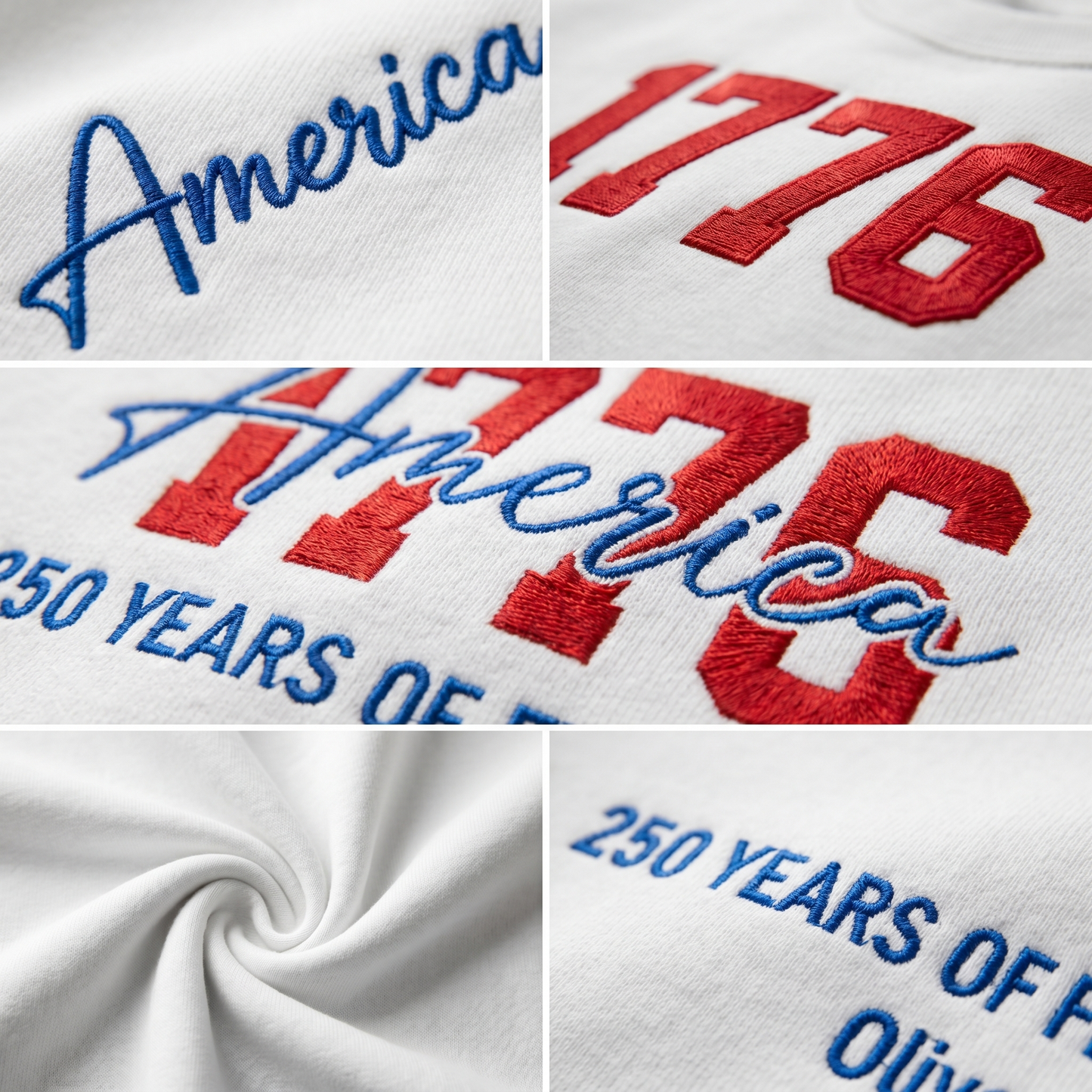 USA 250 Years - Embroidered American Crewneck Sweatshirt