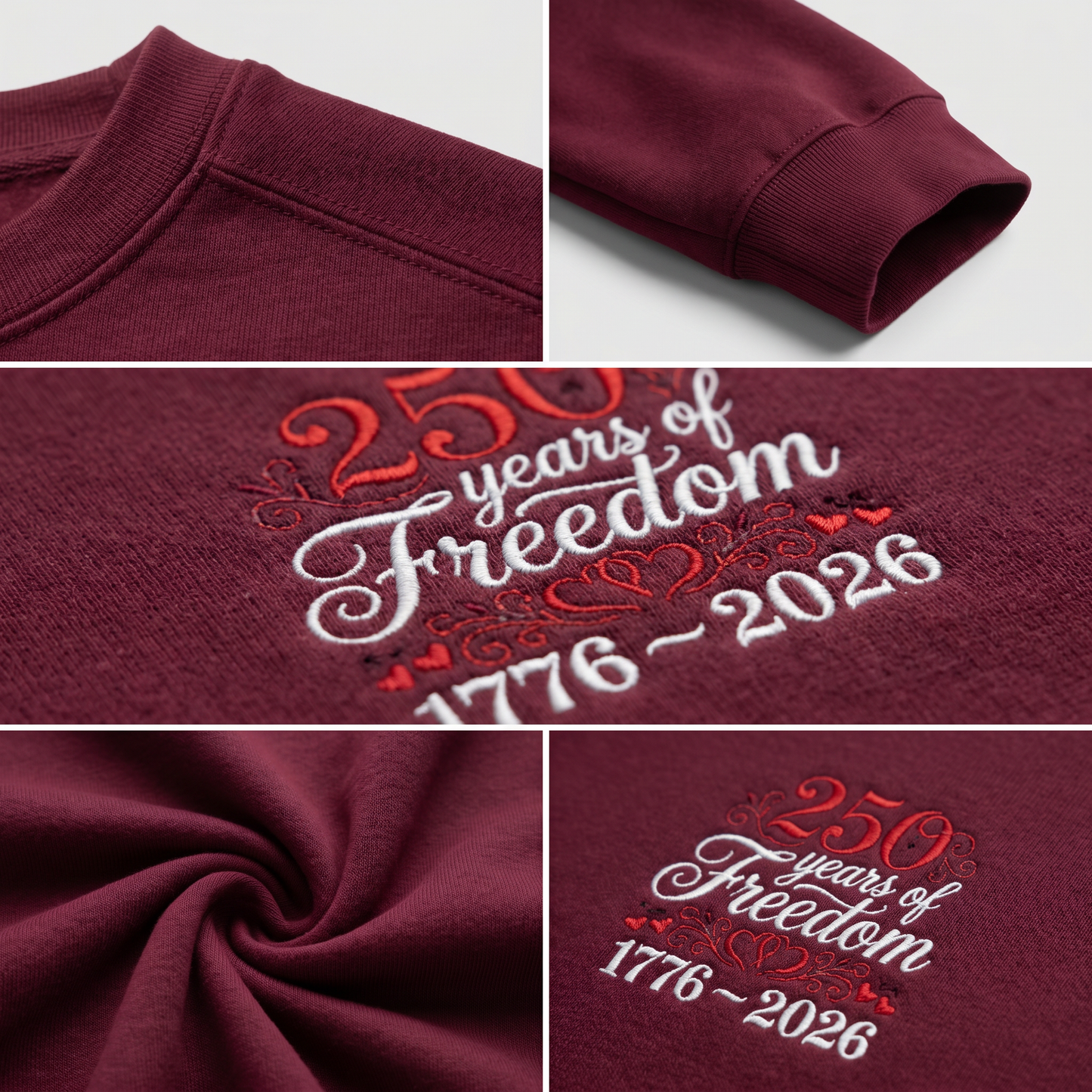America 250 Years Of Freedom Embroidery Design, Independence Day 1776–2026 Embroidery File, America Birthday