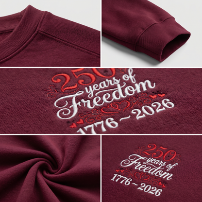America 250 Years Of Freedom Embroidery Design, Independence Day 1776–2026 Embroidery File, America Birthday