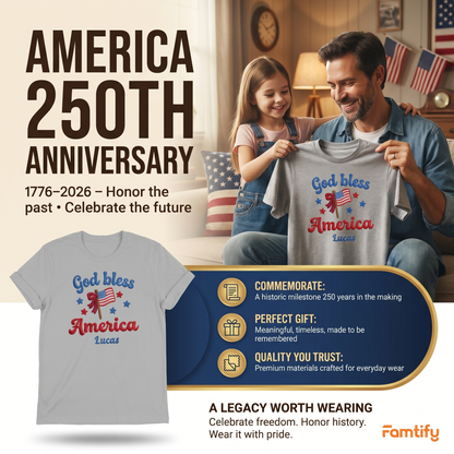 God Bless America - Patriotic USA Flag T-Shirt Design | Independence Day Graphic Tee