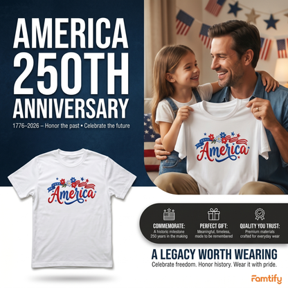 Floral America - Patriotic USA Flag with Flowers T-Shirt Design