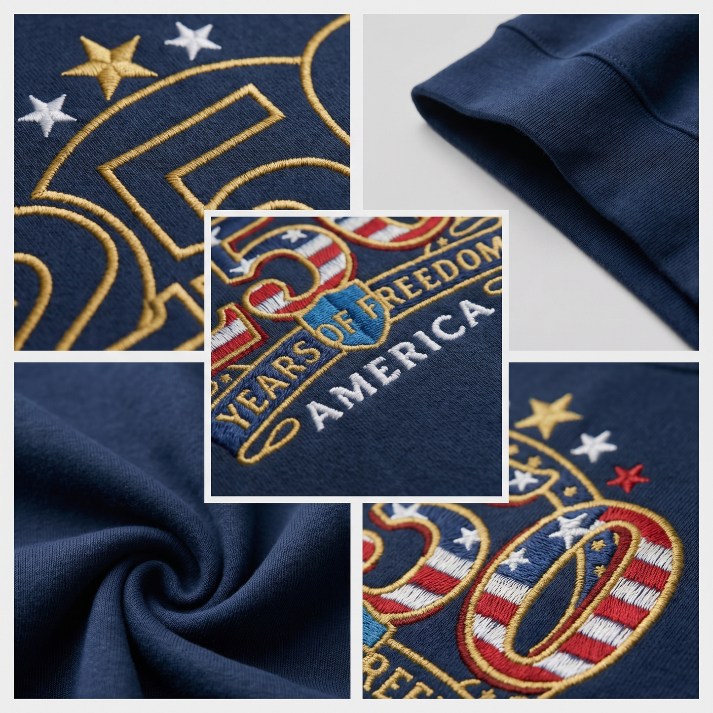 America 250th Anniversary – Patriotic USA Embroidery Sweatshirt Design