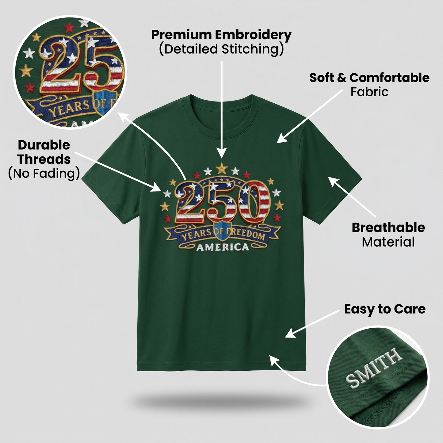 America 250th Anniversary - Patriotic USA T-Shirt Design