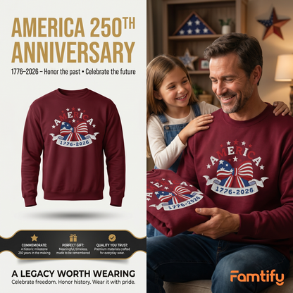Embroidered America 250 Sweatshirt - Freedom Pullover