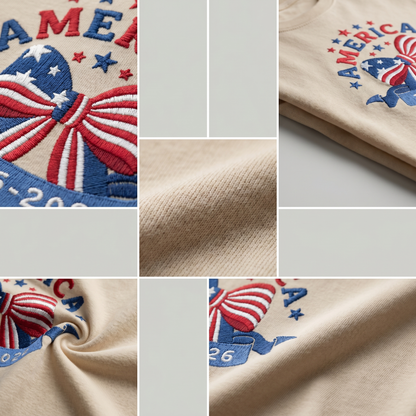 Embroidered America 250 - Patriotic T-Shirt