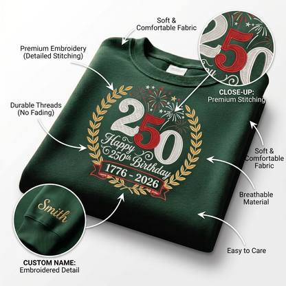 USA 250th Anniversary - Patriotic Embroidery Machine Design