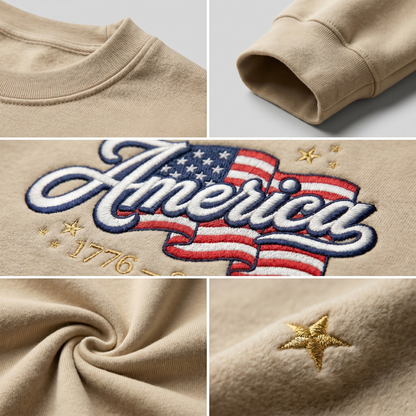 USA 250th Independence Anniversary Embroidered Sweatshirt