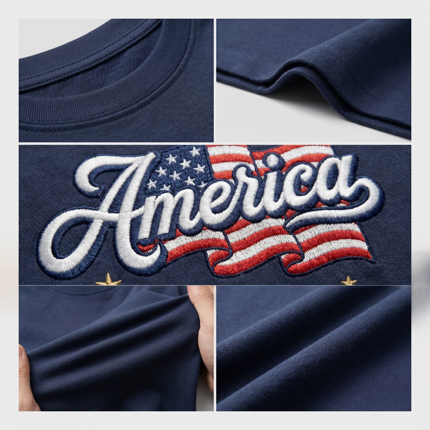 United States 250th Independence 1776–2026 Embroidered T-Shirt