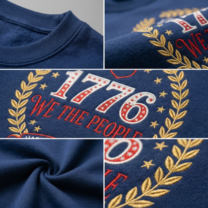 USA 250 Years Since 1776 Sweatshirt - Celebrate America Embroidered Crewneck