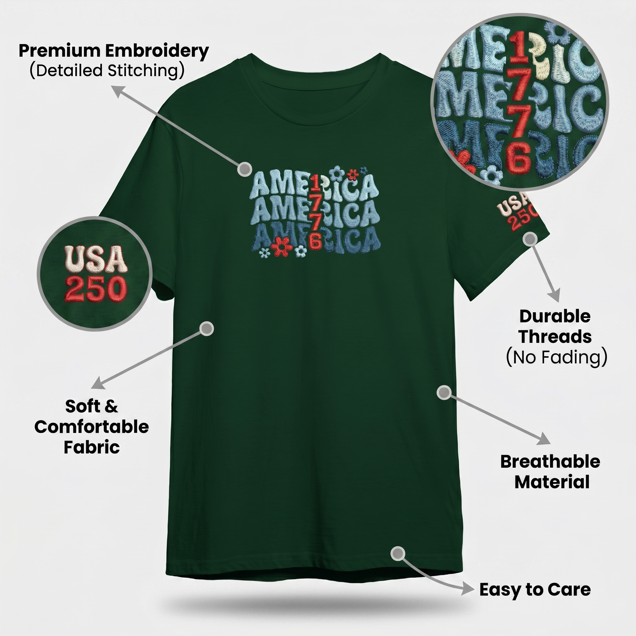 USA 250th Independence Anniversary T-Shirt - 1776 We The People Edition