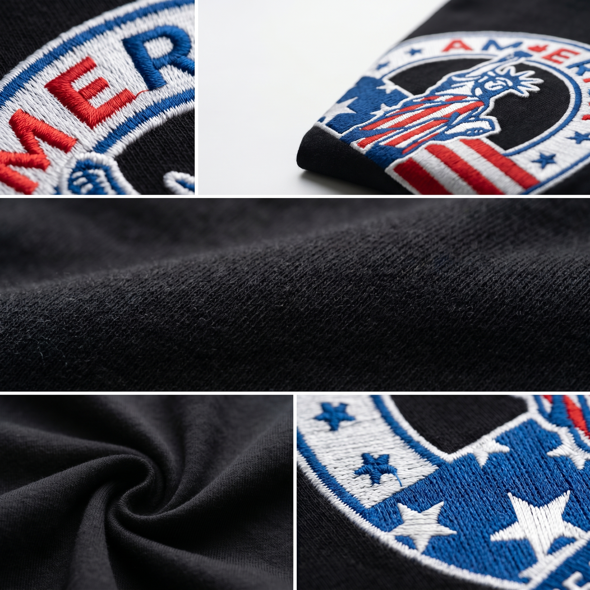 America 250th Anniversary Patriotic Embroidered T-Shirt - Independence Day Tee