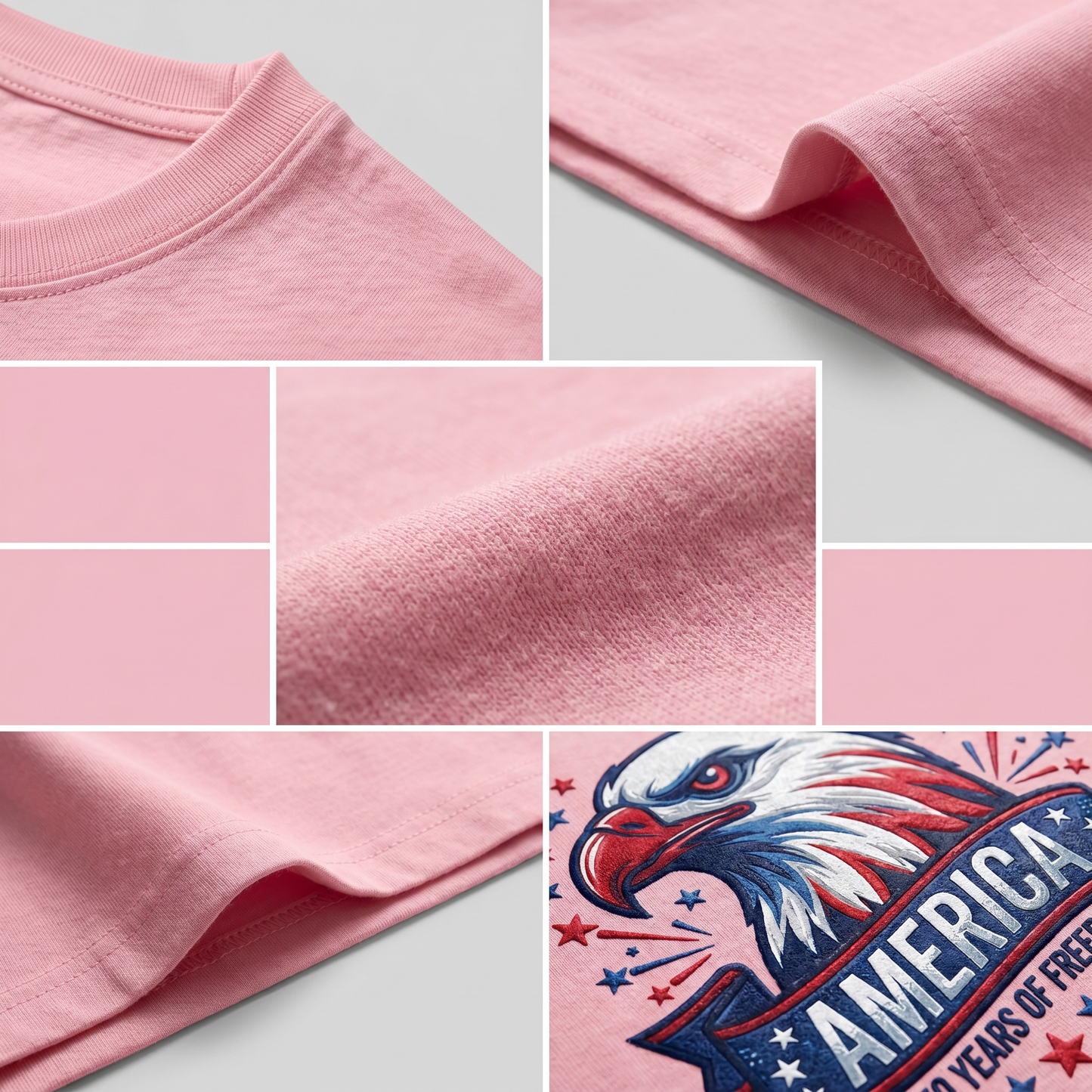 America 250 Years Strong Custom Embroidered T-Shirt - Meaningful Patriotic Gift