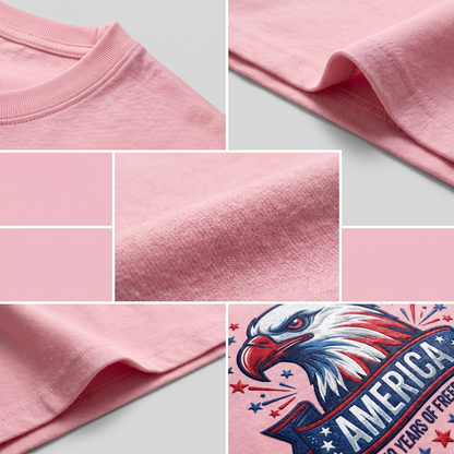 America 250 Years Strong Custom Embroidered T-Shirt - Meaningful Patriotic Gift