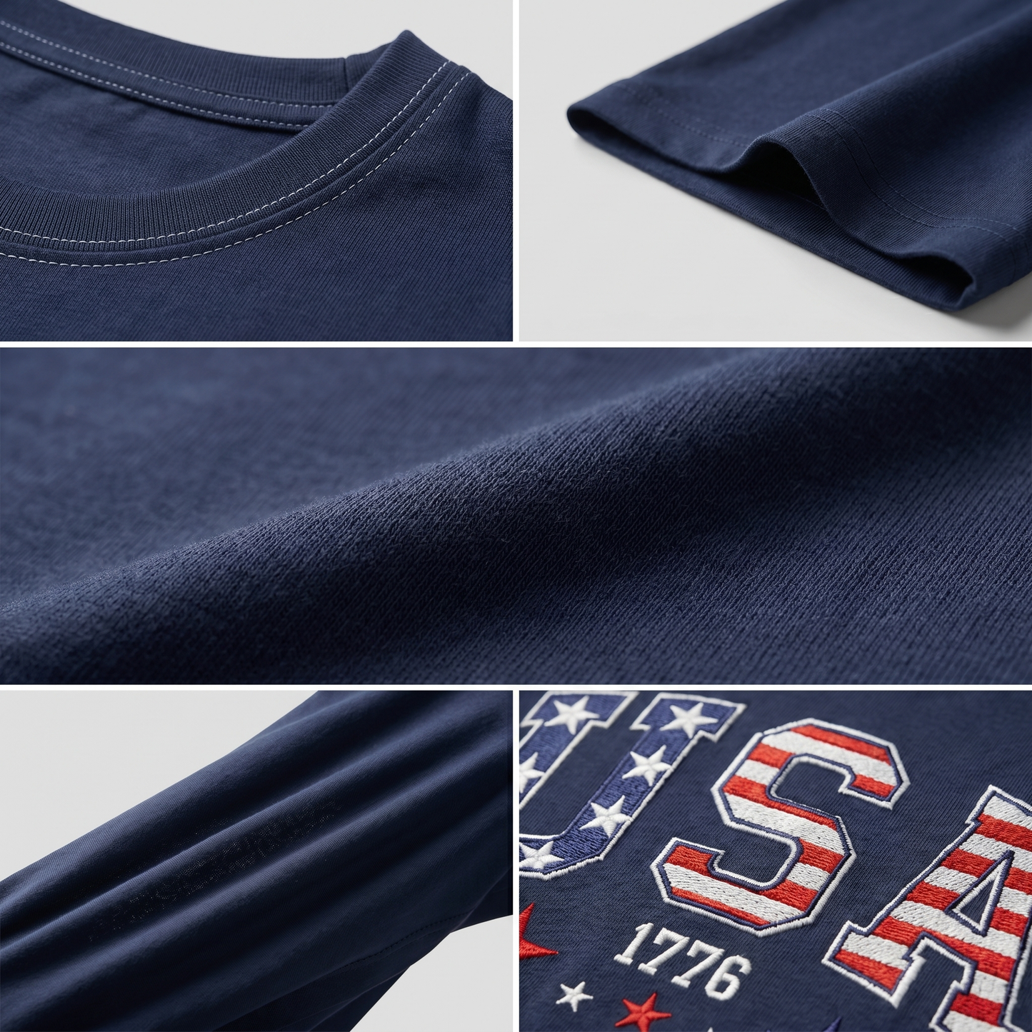 America 250th Anniversary 1776-2026 Embroidered T-Shirt