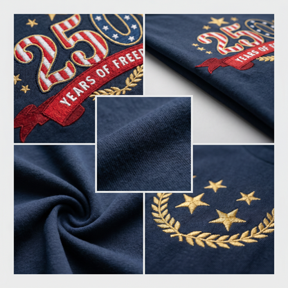 Liberty & Freedom 250 Years - Embroidered Eagle T-Shirt