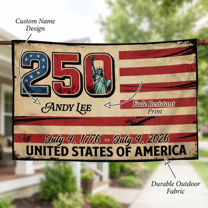 USA Semiquincentennial 1776-2026 Patriotic House Flag