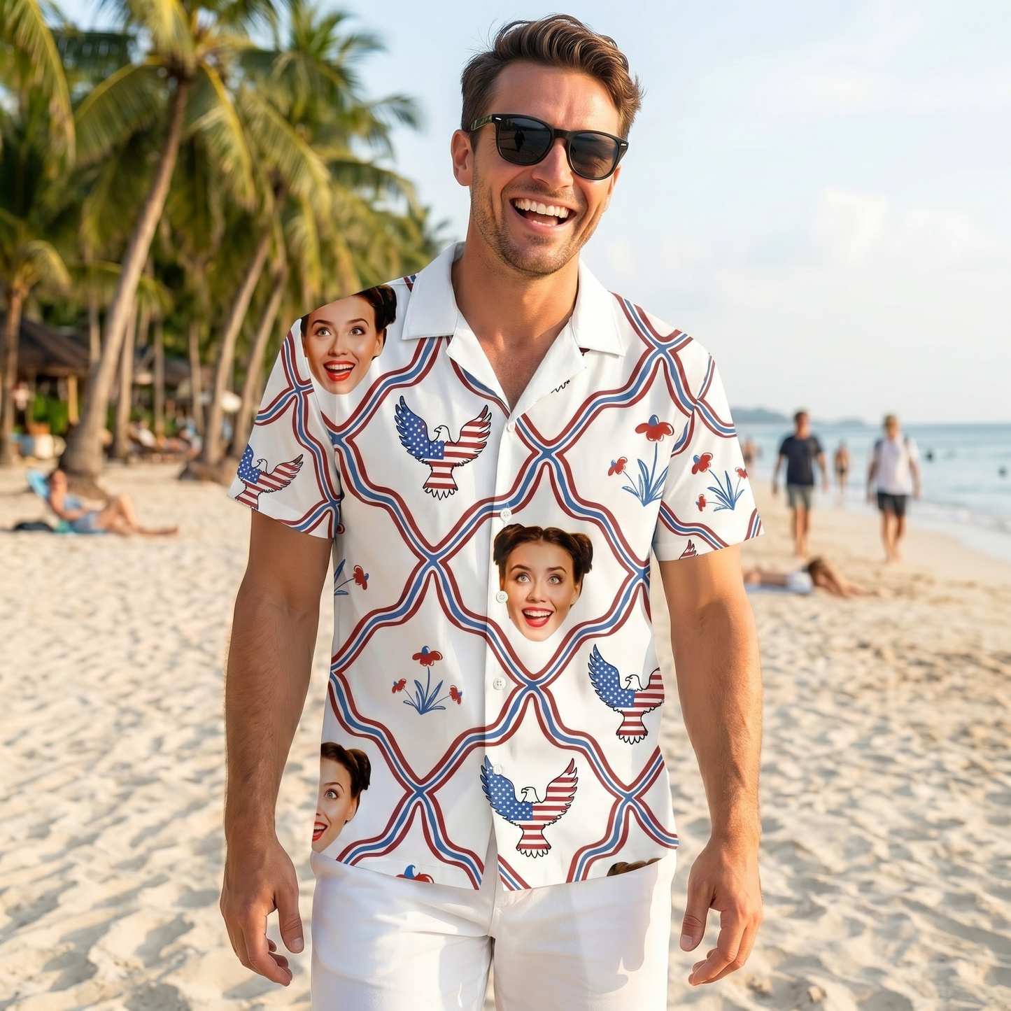 Custom Photo USA 250th Anniversary Patriotic Hawaii Shirt